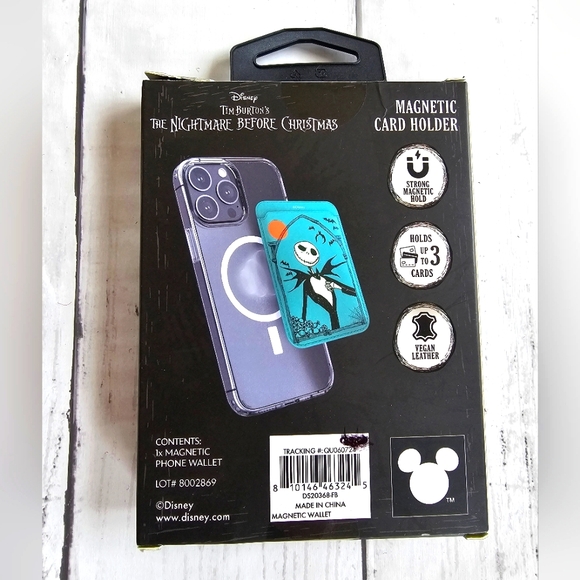 Disney Nightmare Before Christmas Jack Skellington Magnetic Card Phone Wallet - Picture 3 of 3